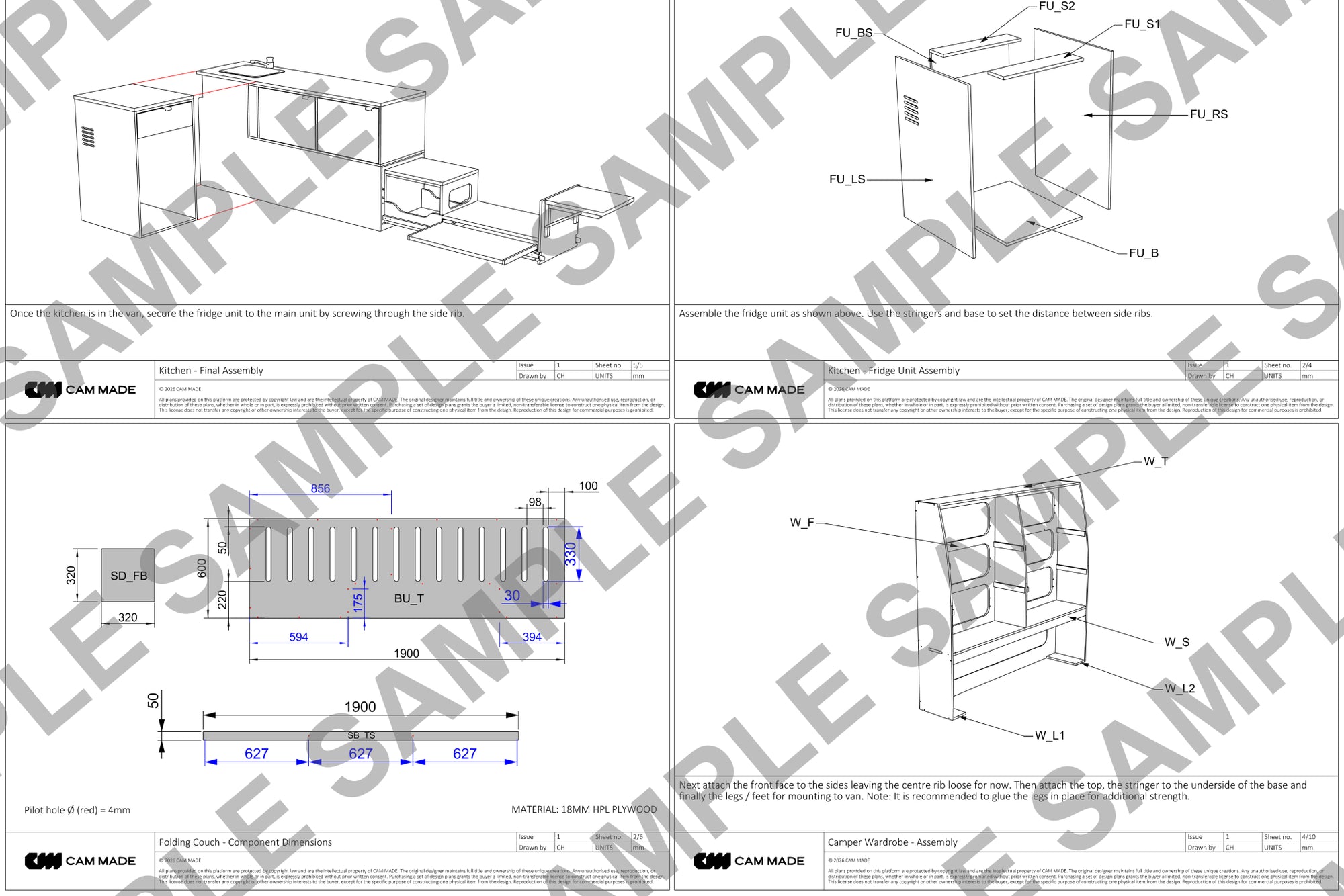Build Bundle: Couch/Bed, Kitchen and Wardrobe (LHD)