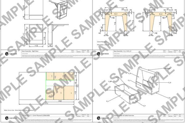 Portable Camp Kitchen Plans (Inches)