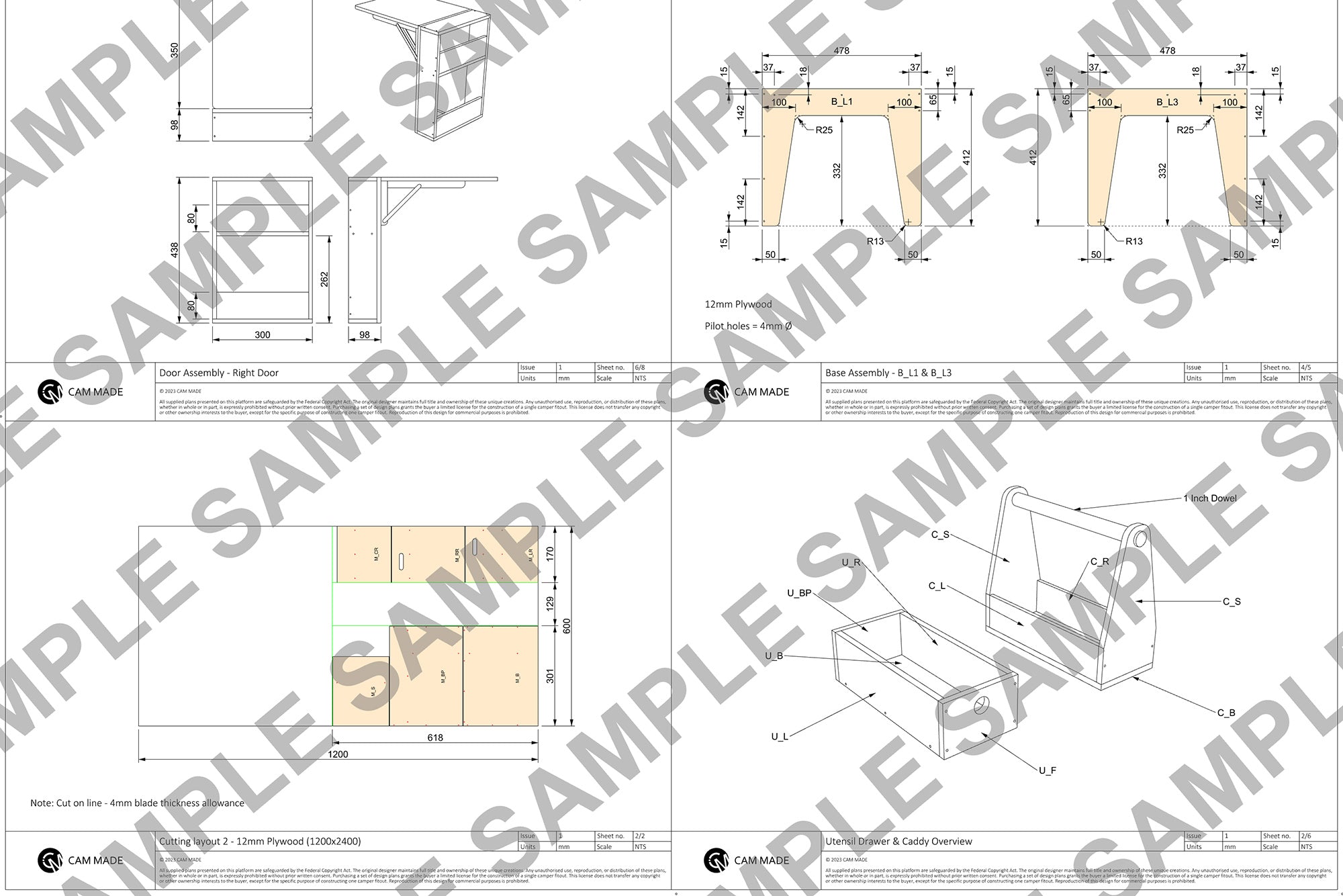 Portable Camp Kitchen Plans (Metric)