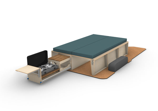 Campervan Conversion Folding Couch & Bed Plans (Left Side)