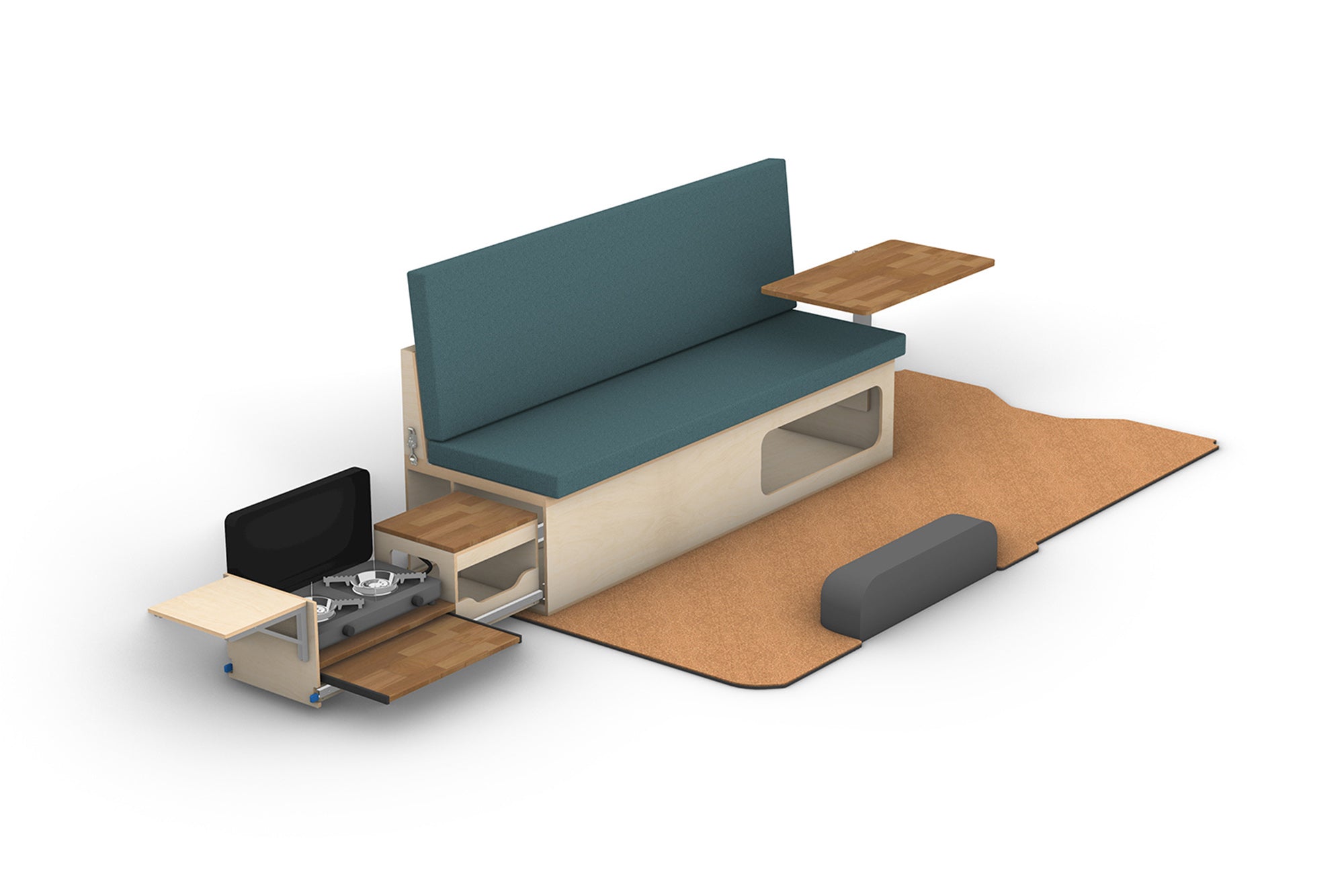 Campervan Conversion Folding Couch & Bed Plans (Left Side)