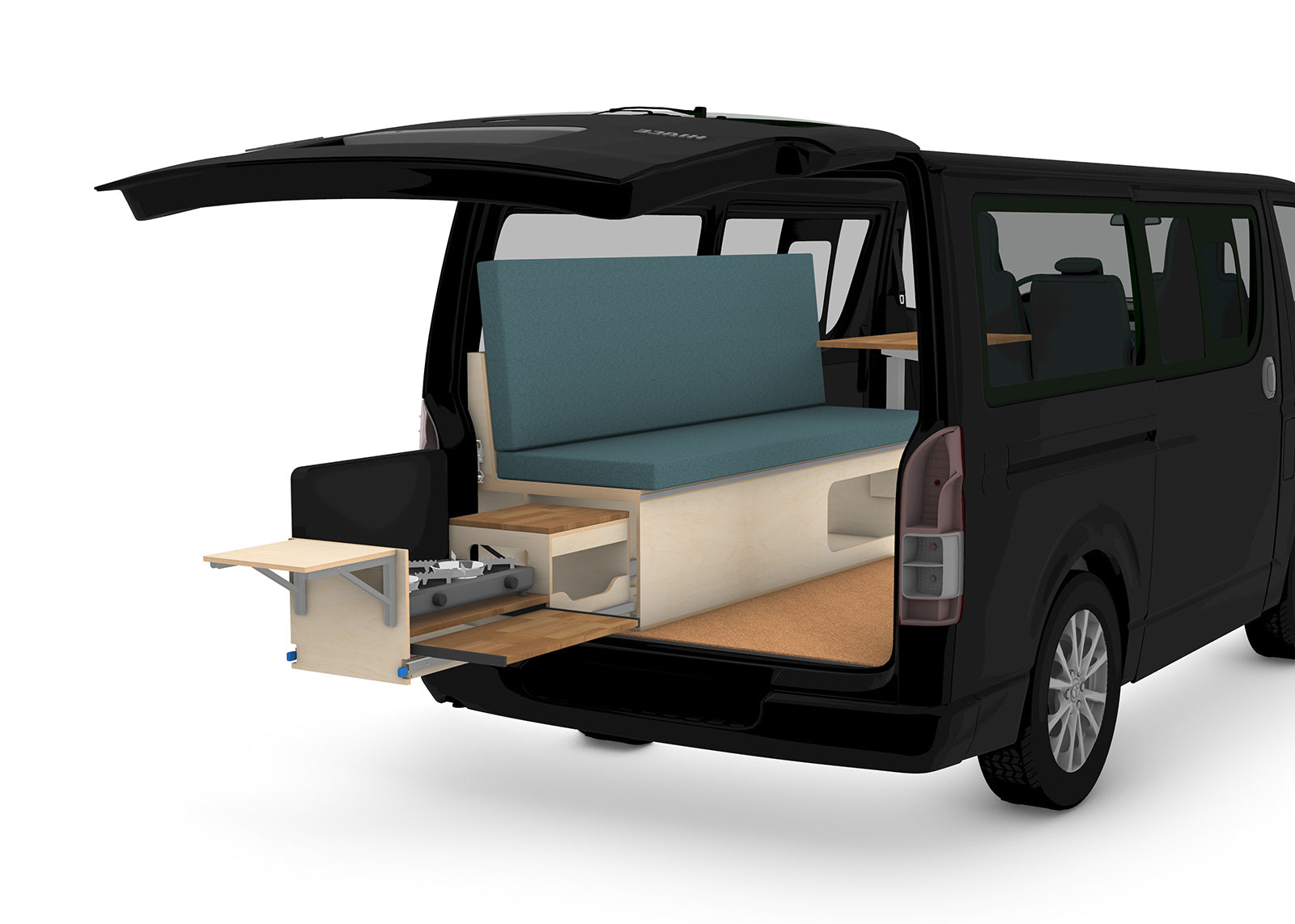 Campervan Conversion Folding Couch & Bed Plans (Left Side)