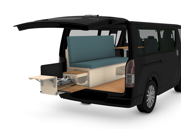 Campervan Conversion Folding Couch & Bed Plans (Left Side)