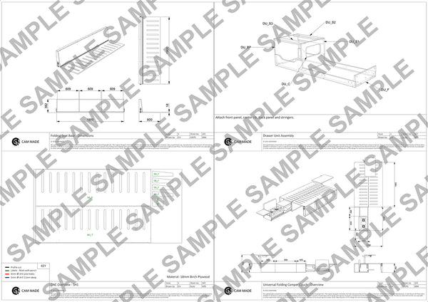 Campervan Conversion Folding Couch & Bed Plans (Left Side)