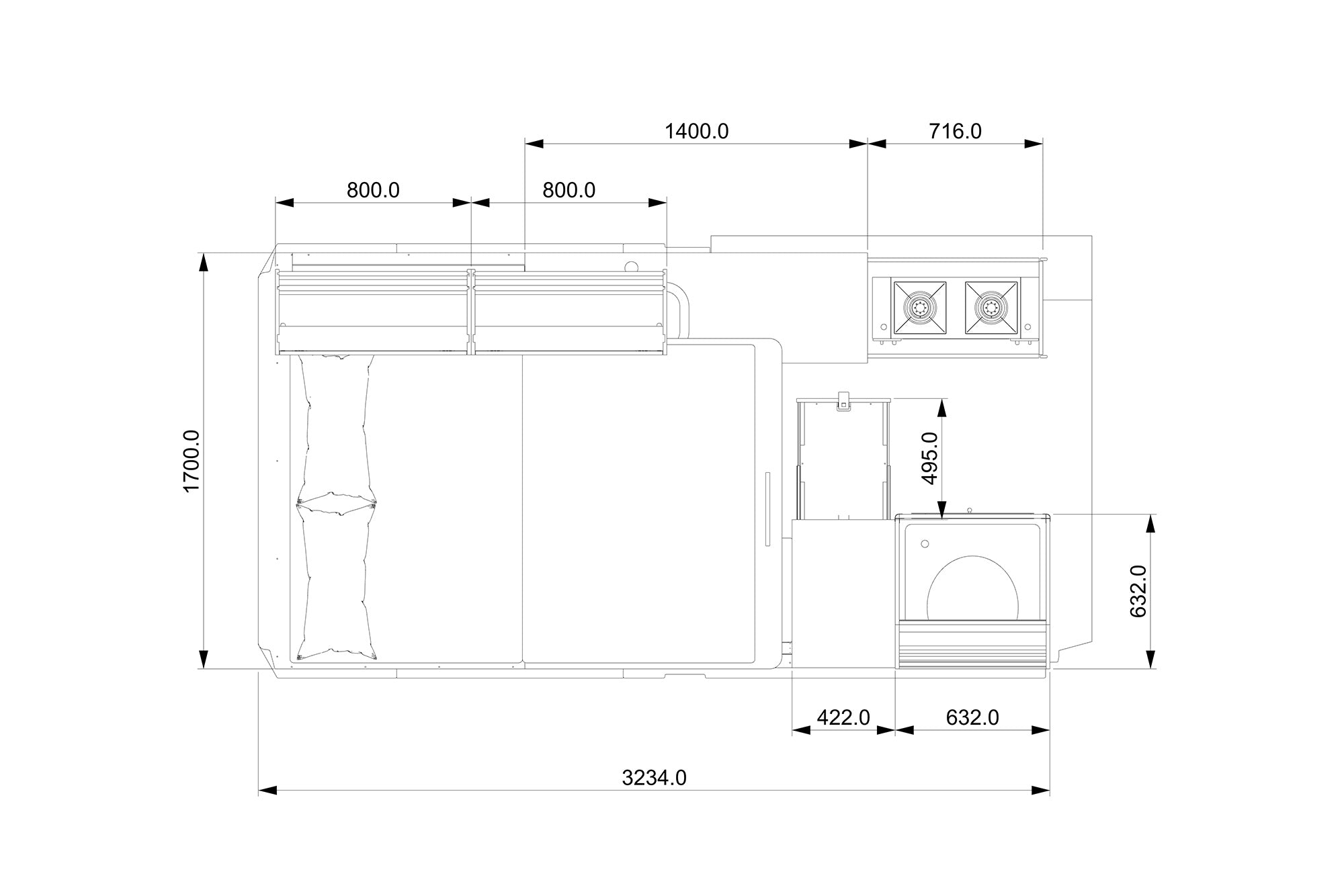 Mercedes Sprinter 144 MWB Campervan Conversion Plans (RHD)