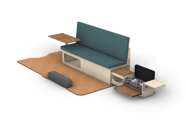 Plans de canapé et lit de camping-car (côté droit) – Canapé pliant de van DIY | Fichiers CNC DXF