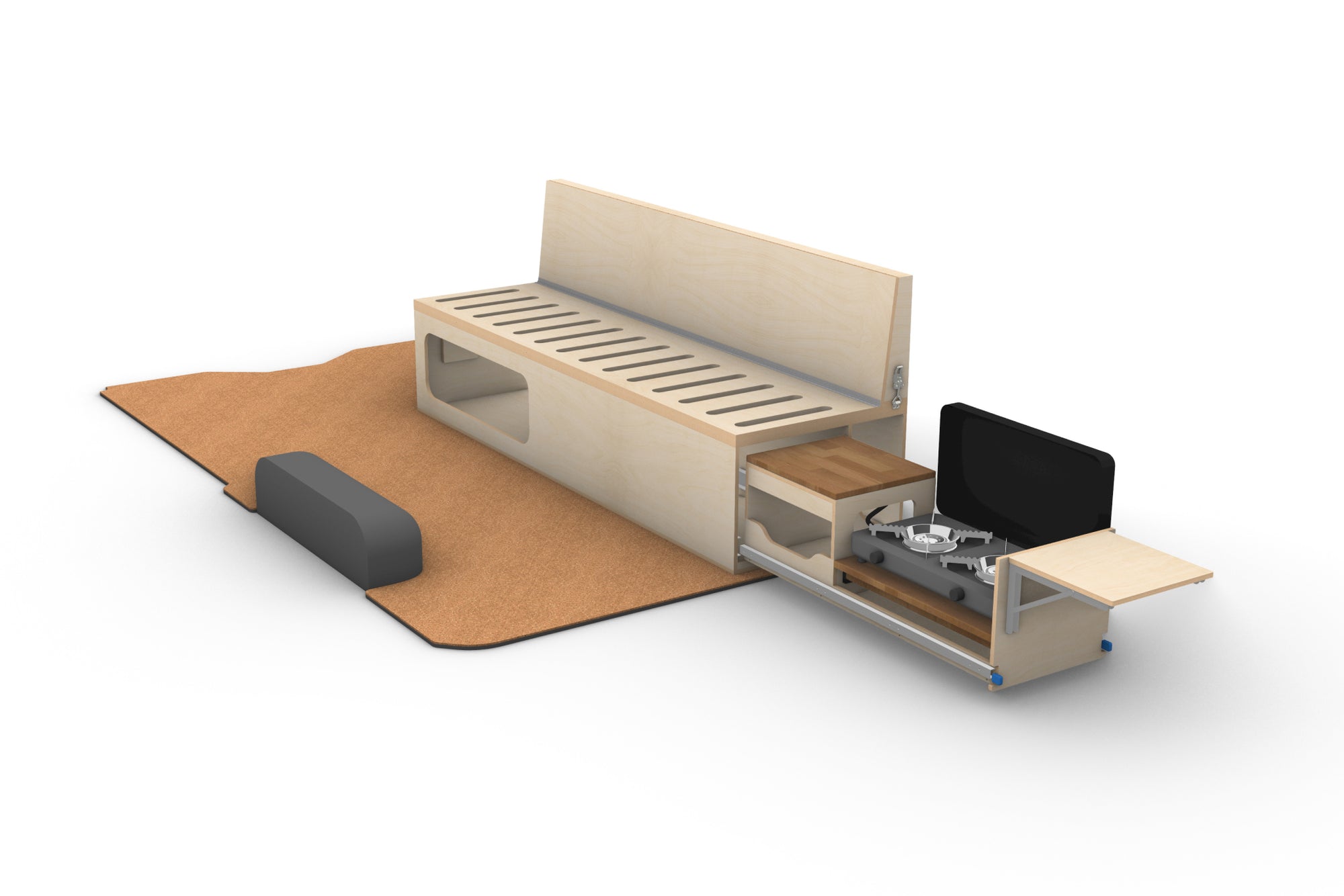 Plans de canapé et lit de camping-car (côté droit) – Canapé pliant de van DIY | Fichiers CNC DXF