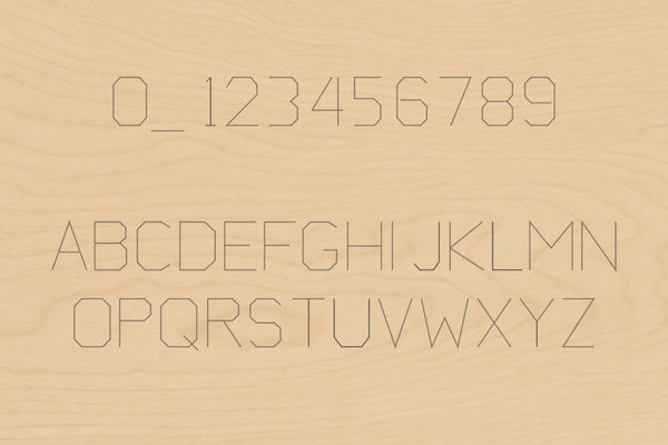 Stick Font for Machine Engraving