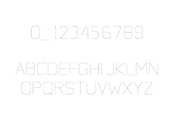 Stick Font for Machine Engraving