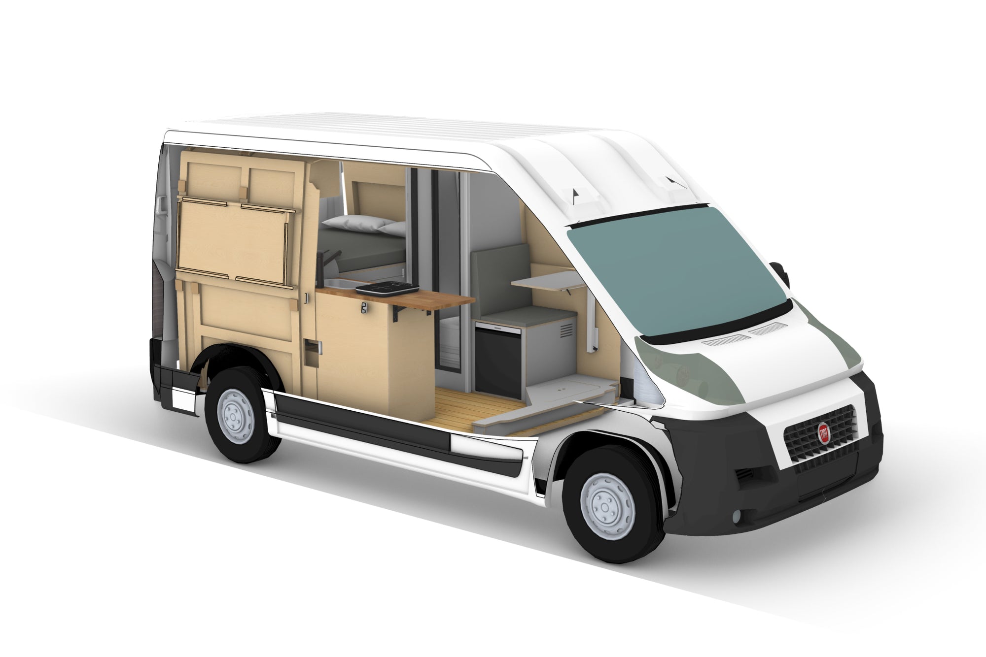 Fiat Ducato L2H2 Camper Fit Out Plans (LHD)