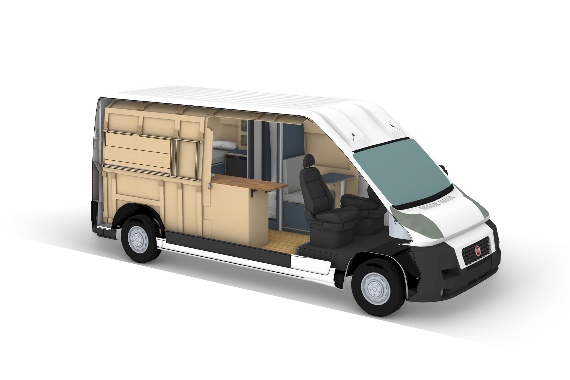 Fiat Ducato L3H2 Camper Conversion Plans (LHD)