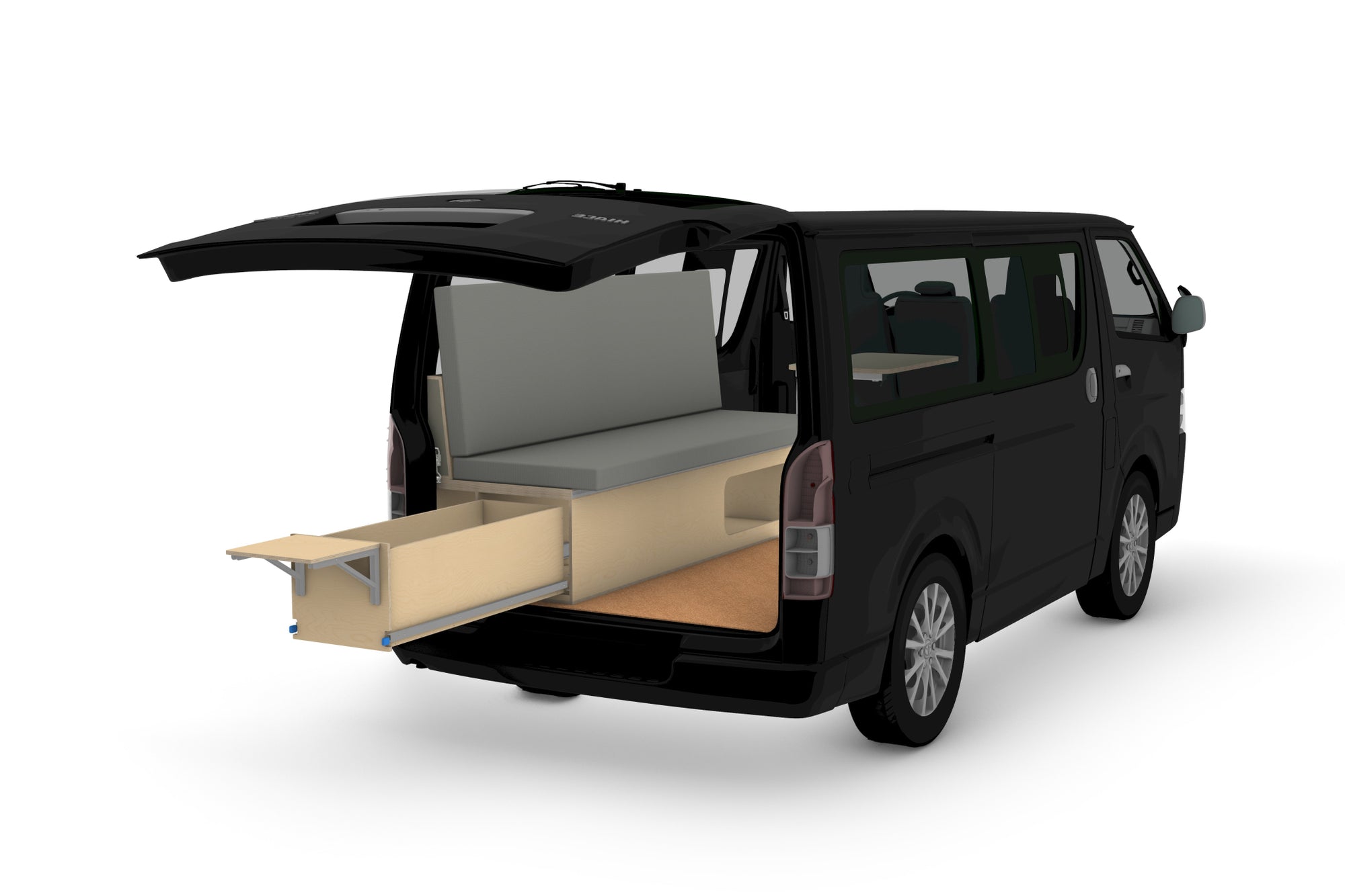 Folding Camper Couch with Storage (Left Side)