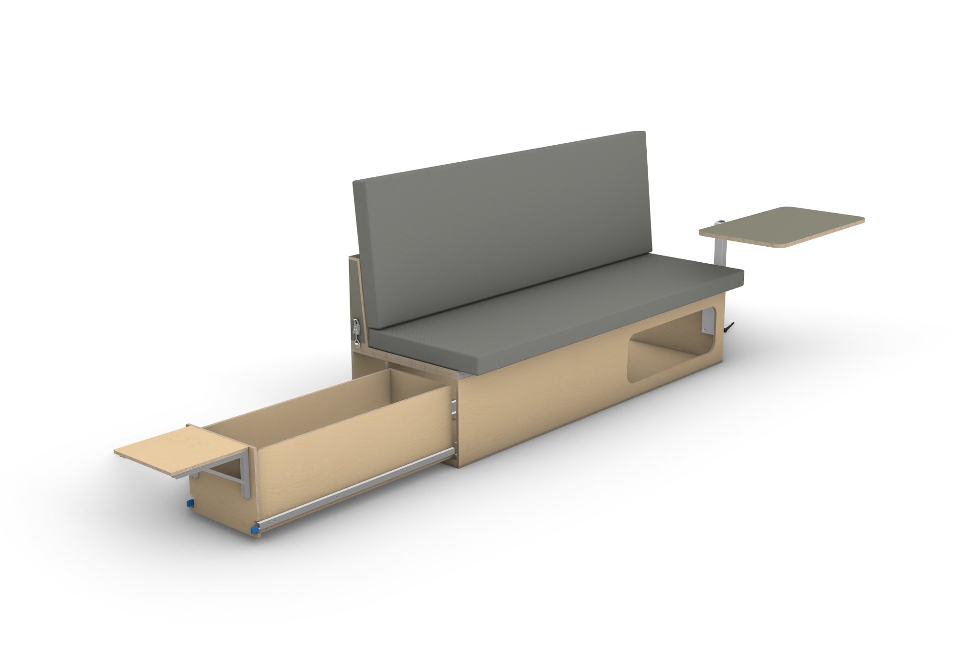 Folding Camper Couch with Storage (Left Side)