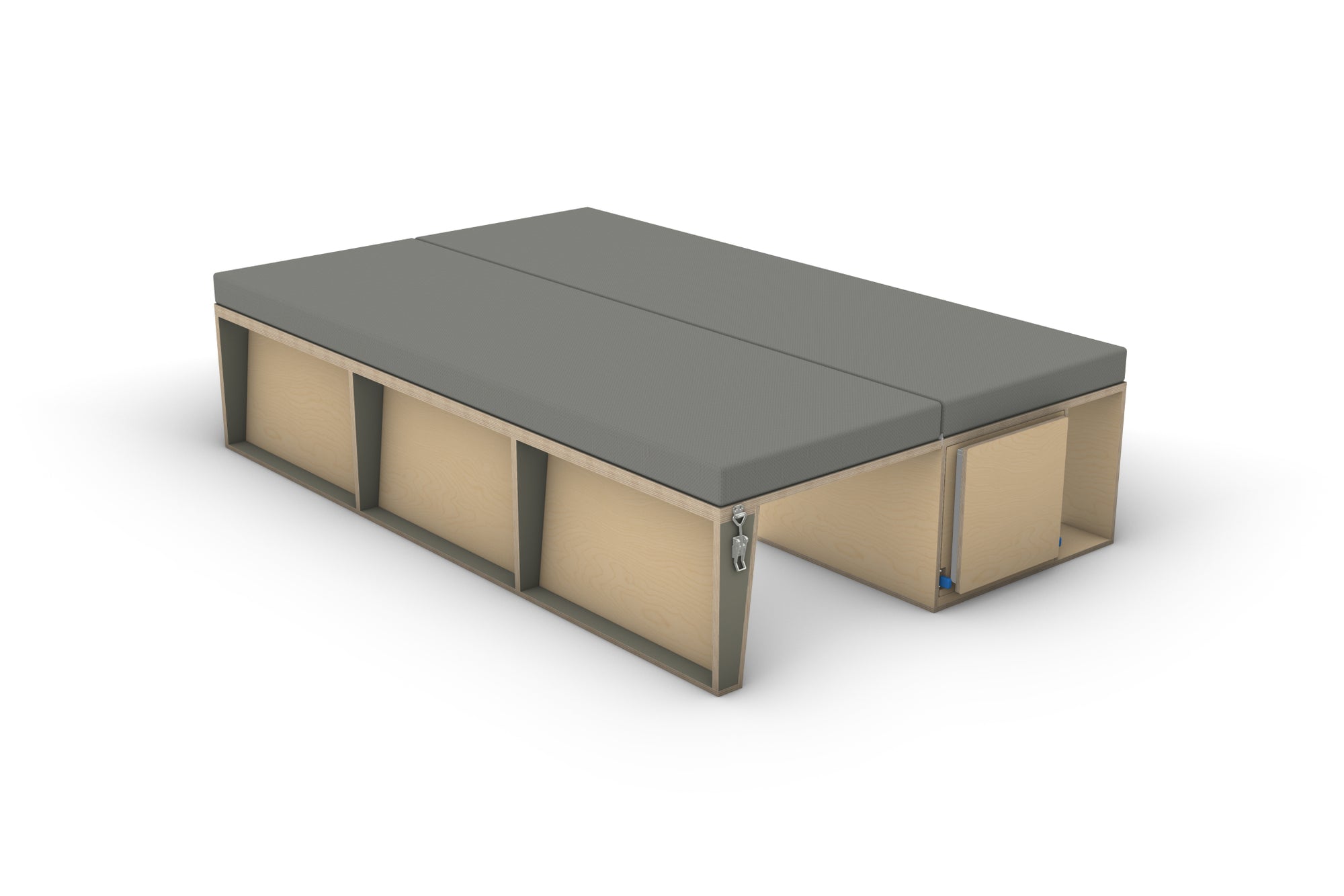 Folding Camper Couch with Storage (Right Side)