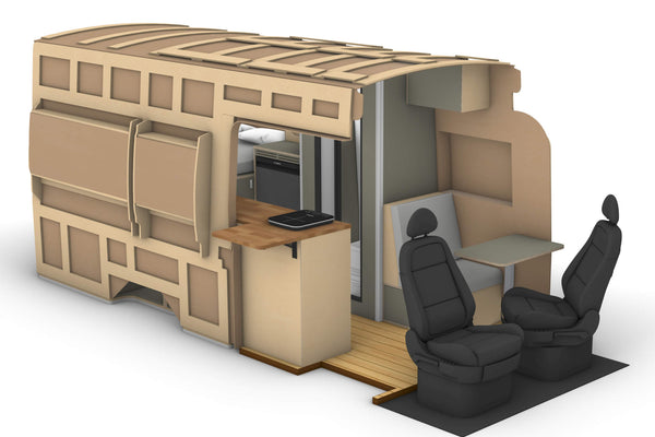 Ford Transit 148" EXT High Roof Campervan Conversion Plans (L4H3)