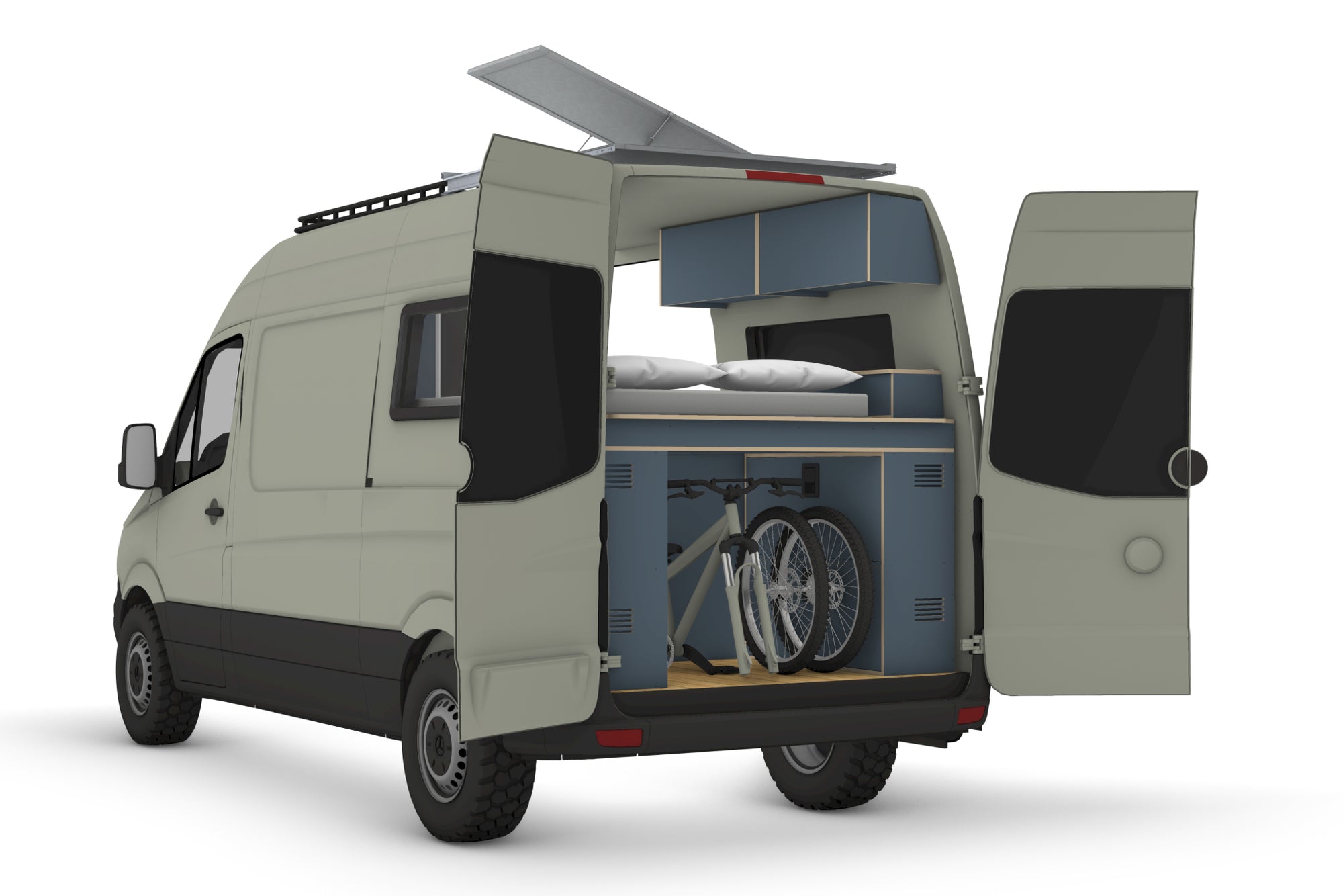 Mercedes Sprinter 144 MWB Campervan Conversion Plans (LHD)