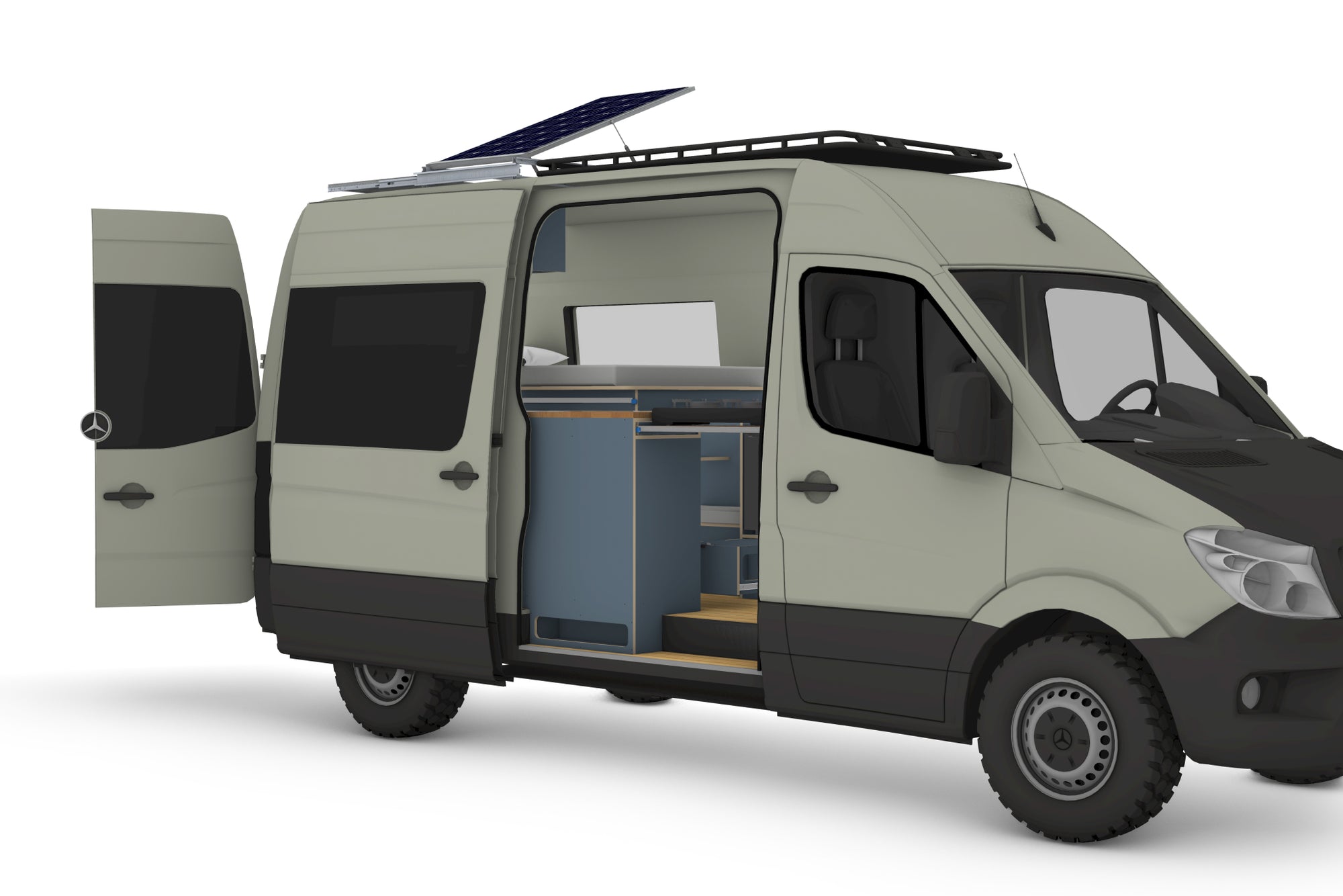 Mercedes Sprinter 144 MWB Campervan Conversion Plans (LHD)