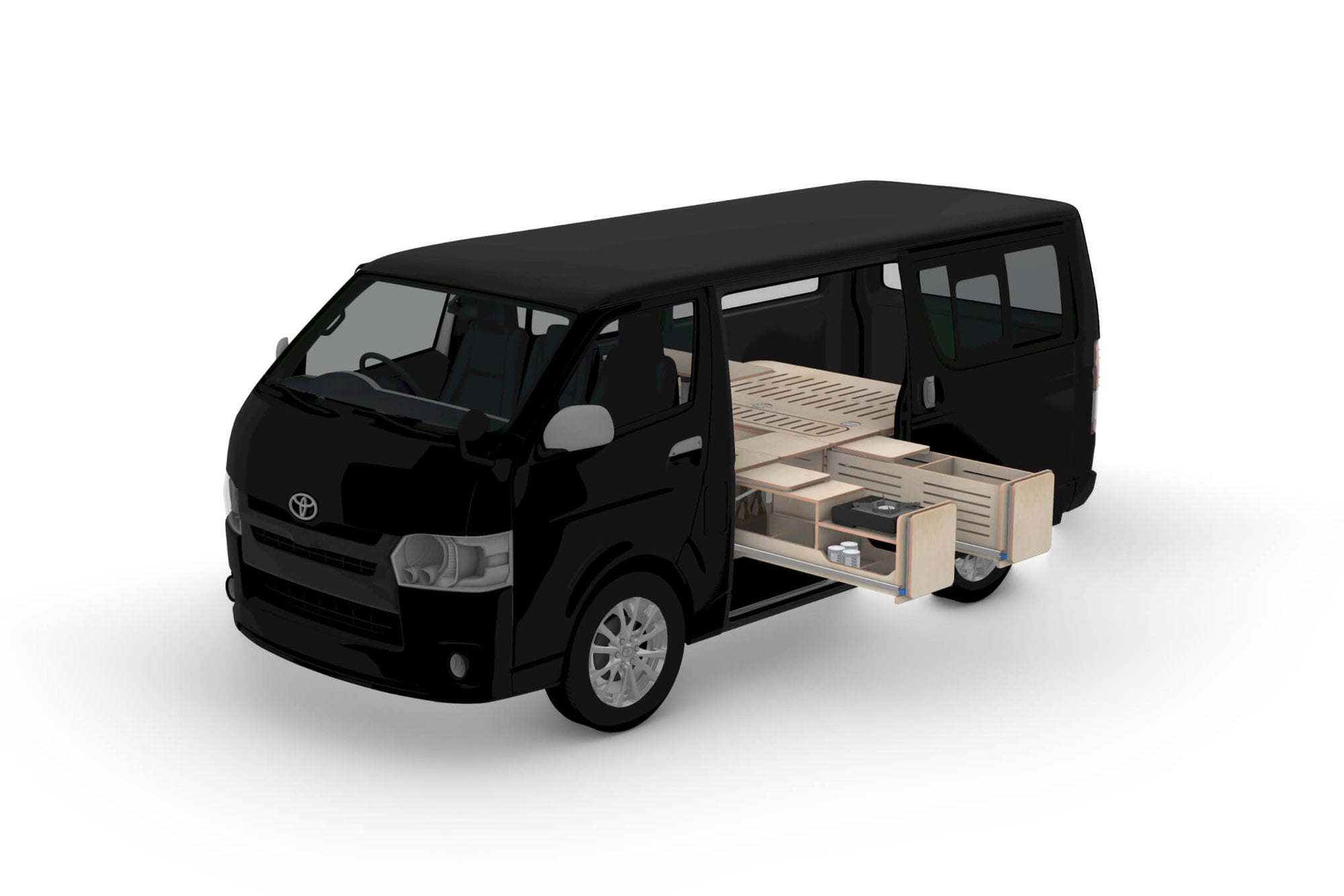 Side-Opening Campervan Conversion Plans (Left Side)