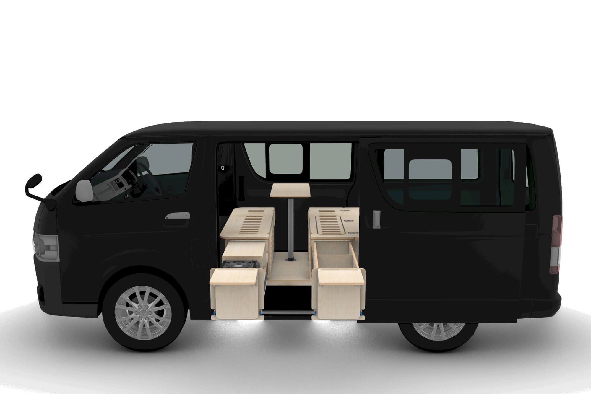 Side-Opening Campervan Conversion Plans (Left Side)
