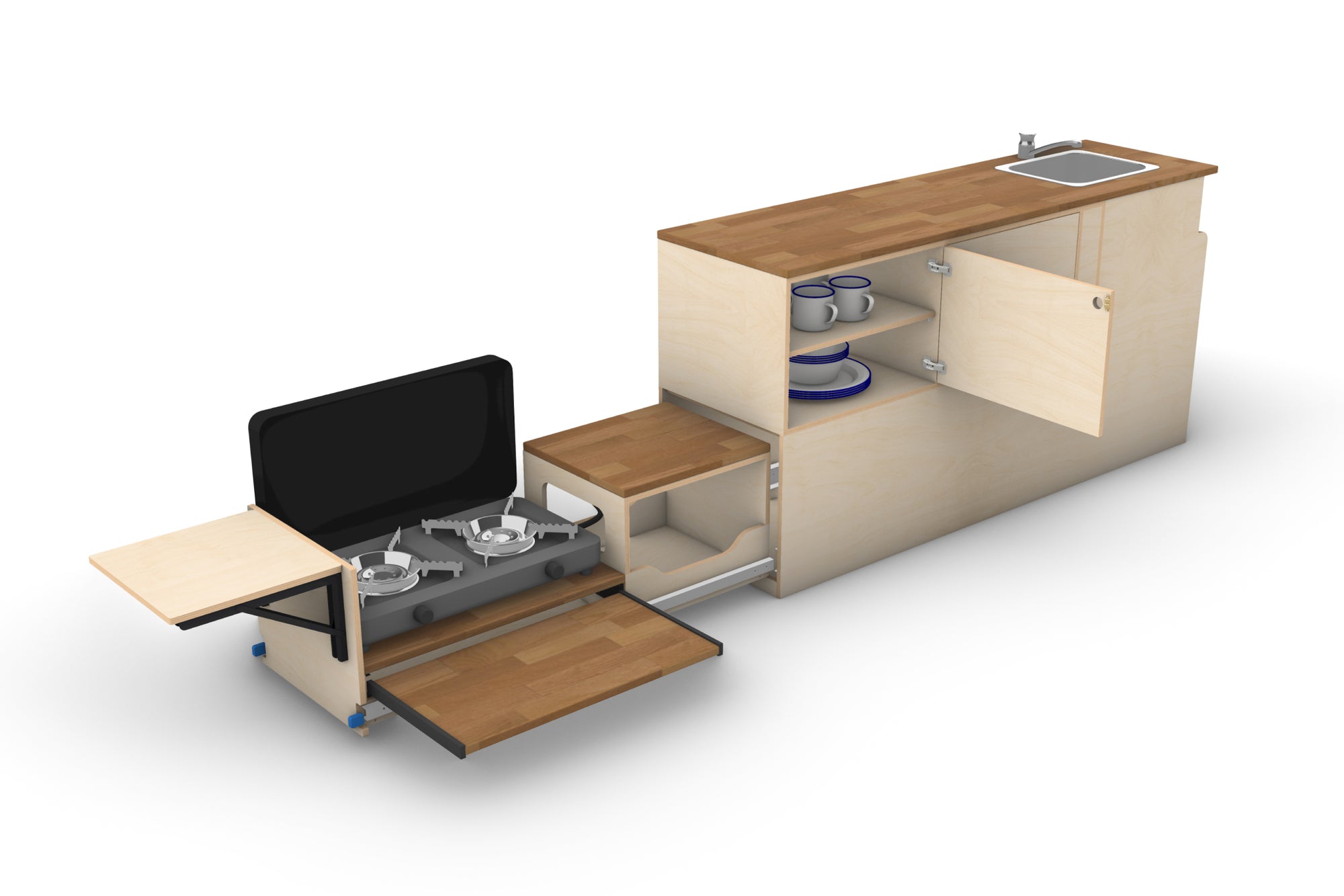 Campervan Kitchen Plans (Left Side)
