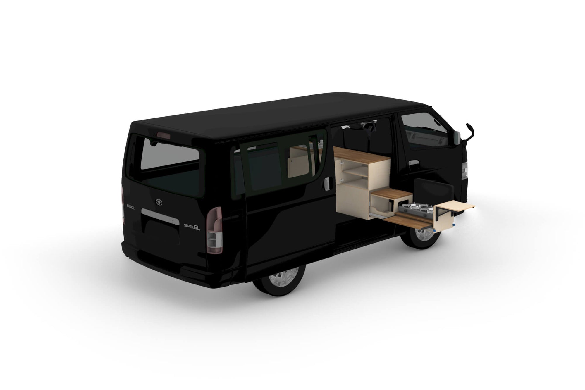 Pull-Out Campervan Conversion Kitchen Plans (Right Side)