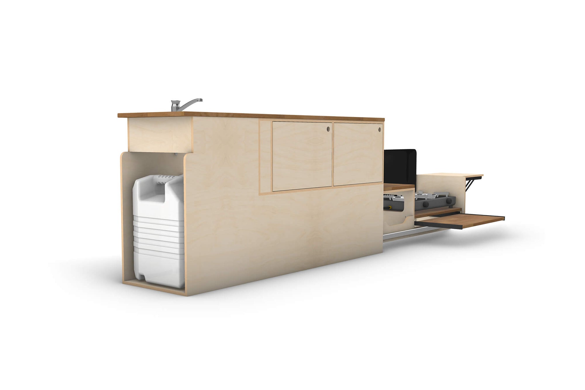 Pull-Out Campervan Conversion Kitchen Plans (Right Side)