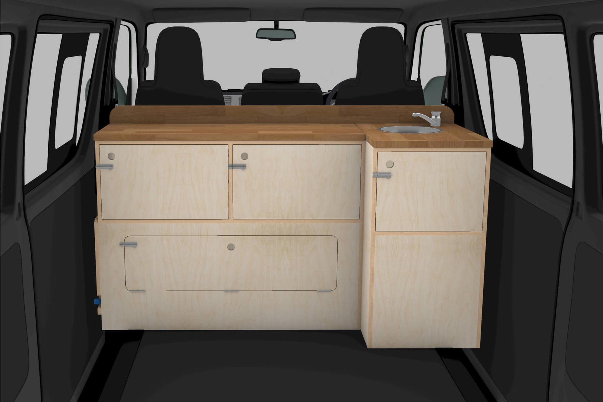 Campervan Slide-Out Kitchen Plans (Left Side)