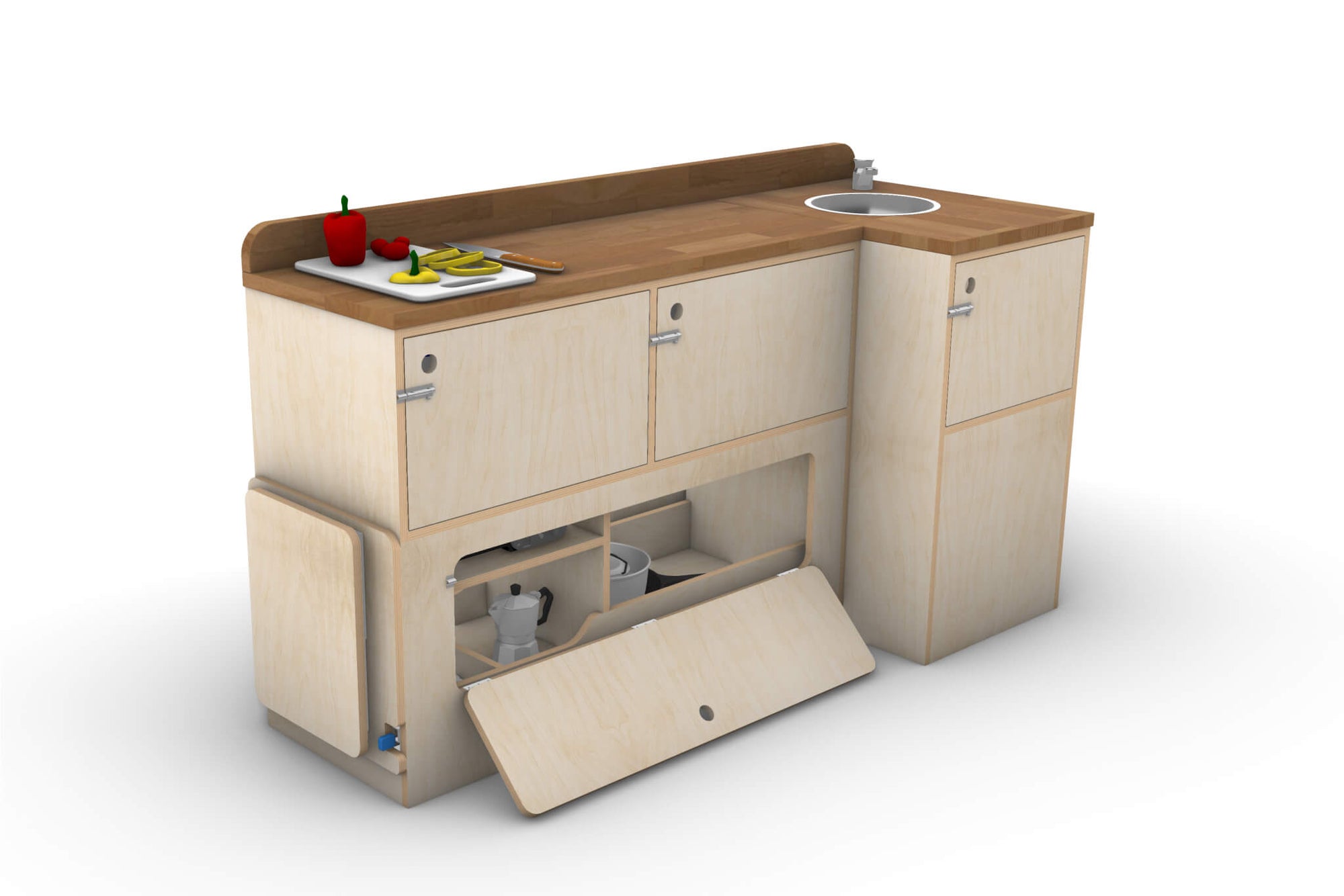 Campervan Slide-Out Kitchen Plans (Left Side)