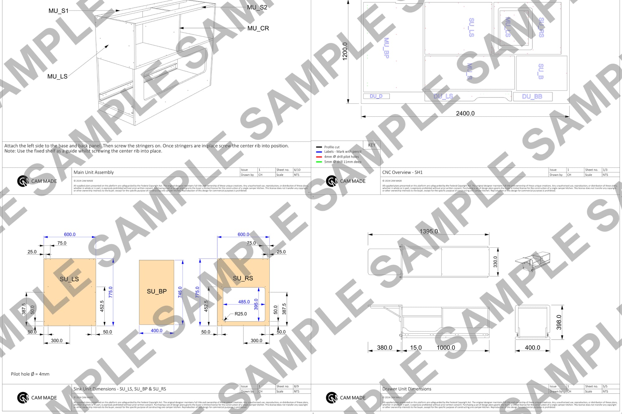 Campervan Slide-Out Kitchen Plans (Right Side)