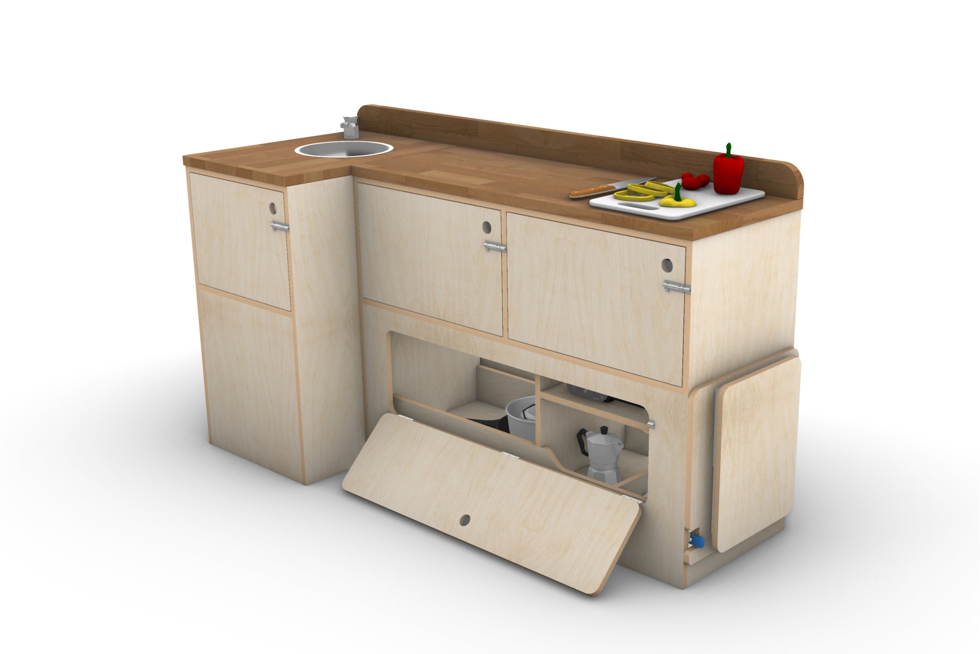 Campervan Slide-Out Kitchen Plans (Right Side)