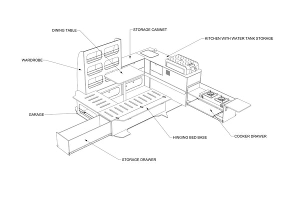 Volkswagen T5 and T6 Camper Fit Out Plans (LHD)