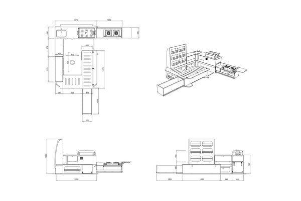 Volkswagen T5 and T6 Camper Fit Out Plans (LHD)