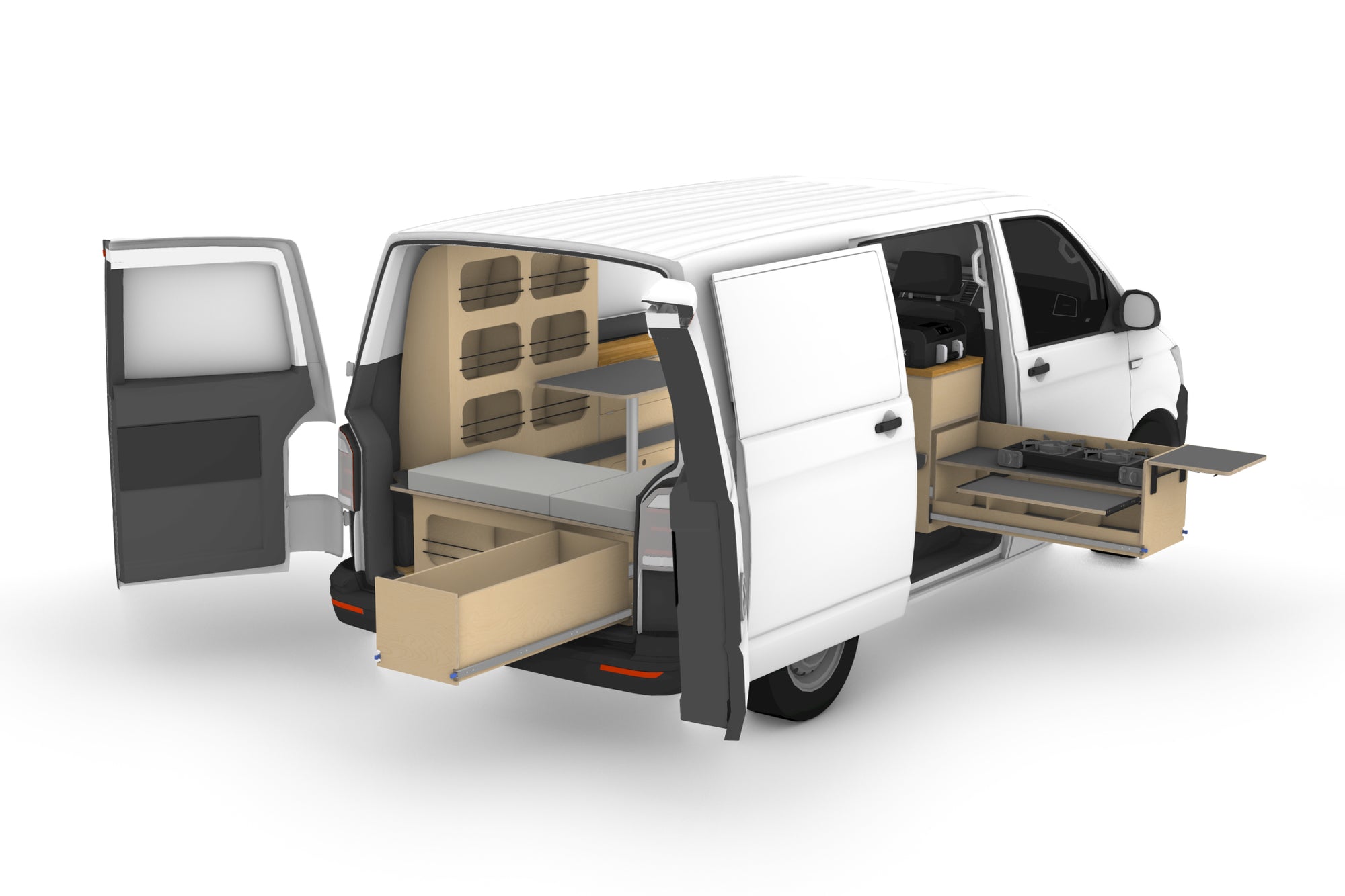 Volkswagen T5 and T6 Camper Fit Out Plans (LHD)